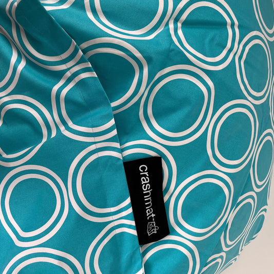Aqua with White Circles - Beanbag
